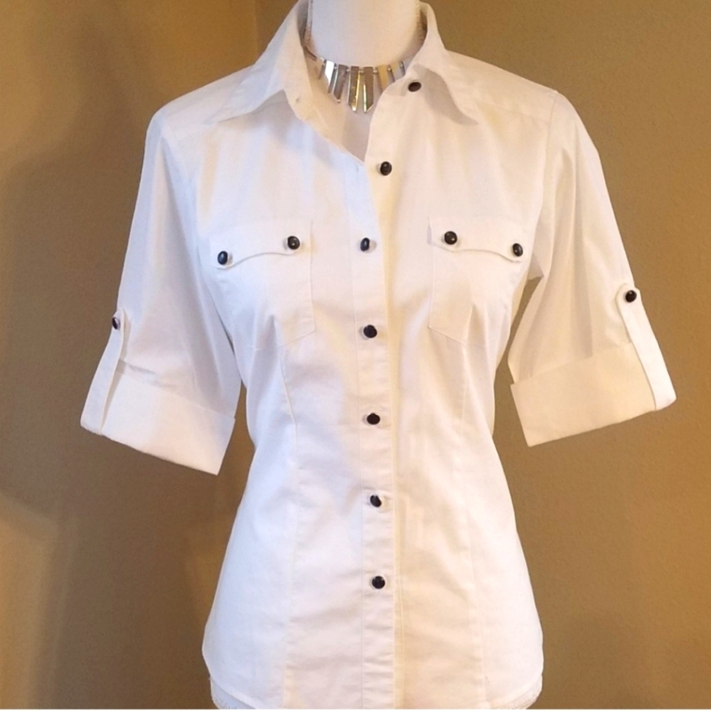 SHARAGANO White Blouse - Size Small (EUC)